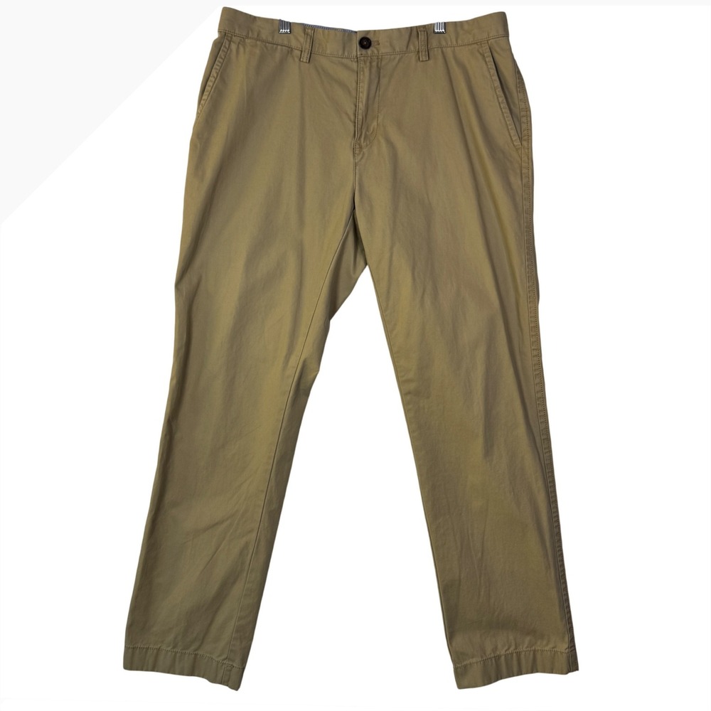 Tommy Hilfiger Mens 35x31‎ Khaki Chino Pants Custom Fit Preppy Casual
